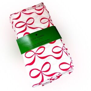 Kate Spade New York napkins with a red bow pattern set of 6 farmhouse chic